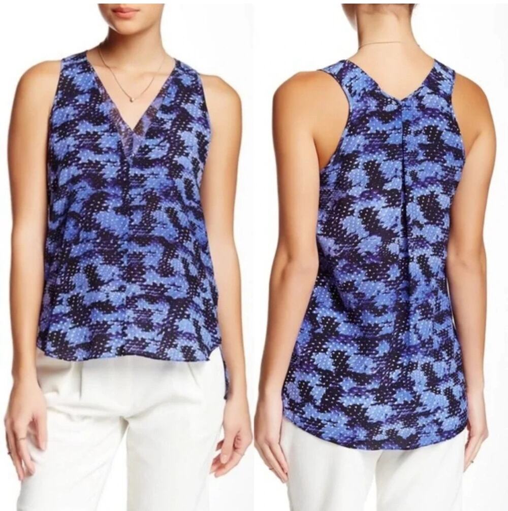 Rebecca Taylor Womens silk v-neck tank blouse Size 6
